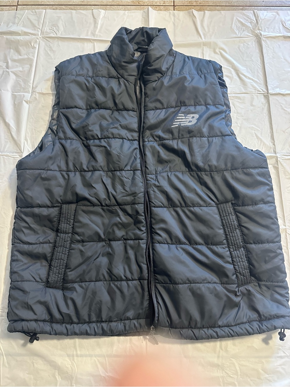 New Balance Men's Quilted Puffer Vest in Dark Gray
